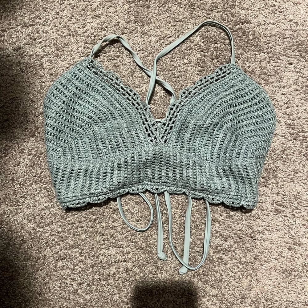 Knit tie up bathing suit top (can be worn as a normal top too)
